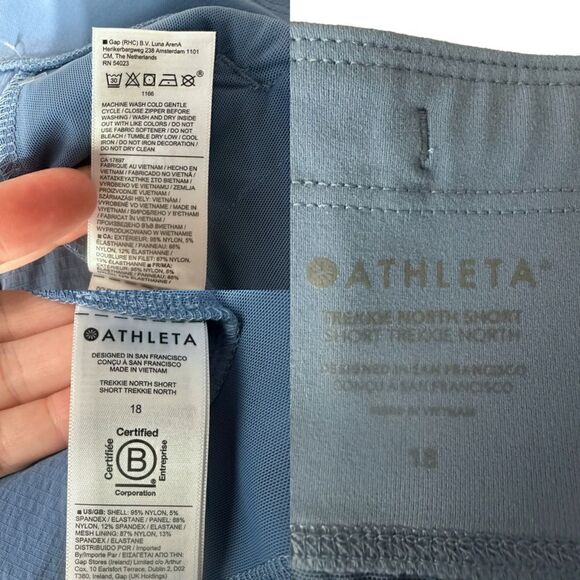 NWT Athleta Trekkie North Shorts in Cottage Blue - Size 18 - Picture 7 of 10